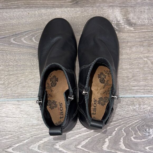 Taos Select Women’s Sz 6 Black Leather Double Side-Zip Pull On Ankle Boots - Picture 5 of 12